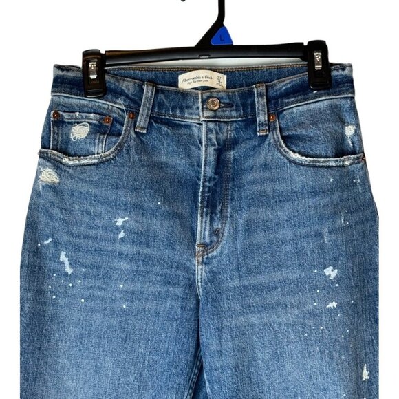 Abercrombie And Fitch Mom Jeans Womens 27 High Rise Paint Splatter Distressed - Picture 4 of 12